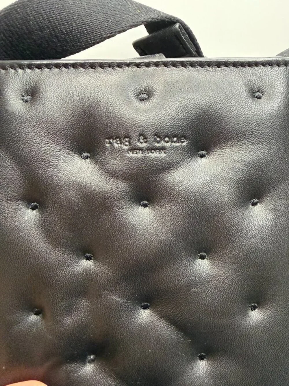 Rag & Bone Black Quilted Leather Riser Phone Crossbody Bag